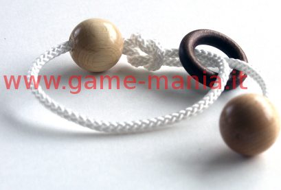 2 Beads - mini rompicapo in legno e corda by Eureka