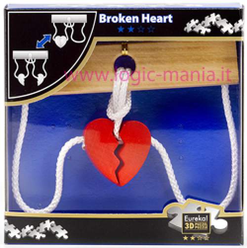 Broken Heart - rompicapo in legno e corda by Eureka
