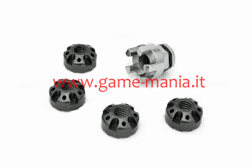 4mm GUN METAL anodized aluminium aesthetic locknuts (x4)