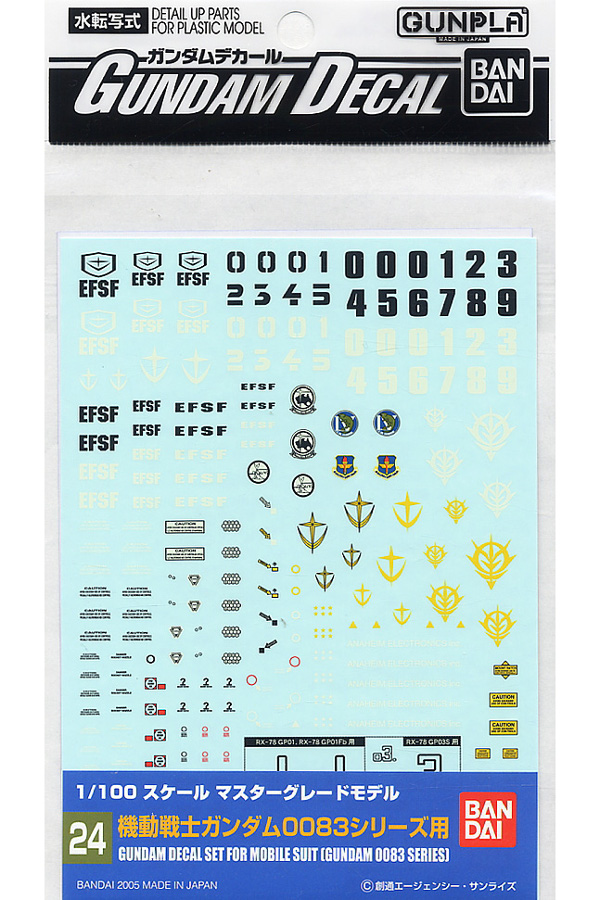 GD-24 decal set per serie "0083" scala 1:100 by Bandai