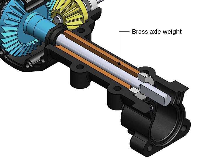 Coppia di BEEF TUBES - pesi interni ponte - per R1 Rock Racer by Gmade