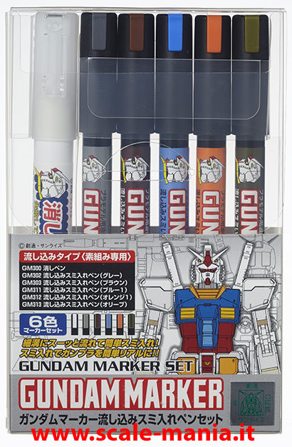 Set di 6 Gundam Marker GMS-122 by Mr.Hobby