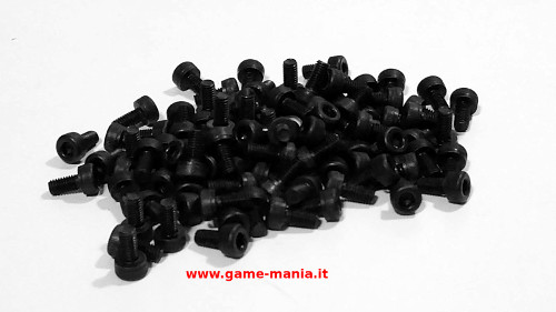 Set di viti in acciaio brunito M3x6mm - 100 pz. - testa cilindrica esagono incassato Integy