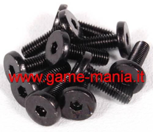 Viti motore in acciaio nero 3x10mm - testa esagonale LARGA by Axial