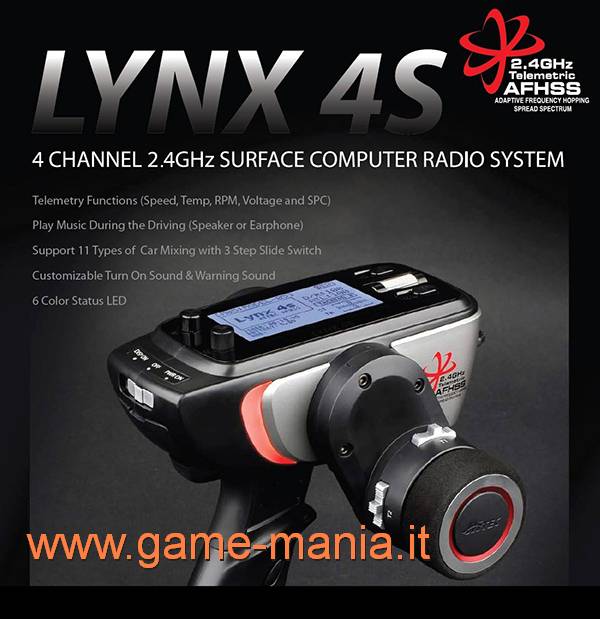 LYNX 4S radio a 4 canali con telemetria 2.4Ghz perfetta x scalers by Hitec