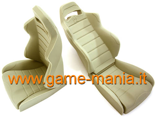 1/10 scale grey resin racing seats for on/off driver figures by Integy