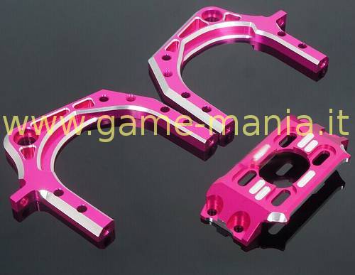 Supporti frontali motore IN LEGA rosa x Sakura D4 by 3Racing