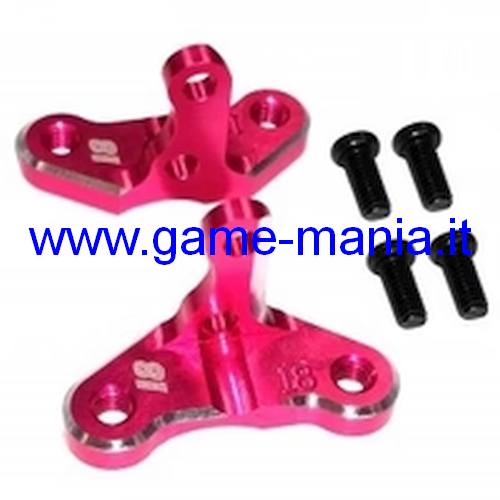 Supporto in Alluminio fucsia per caster 18° per Sakura D4 by 3Racing