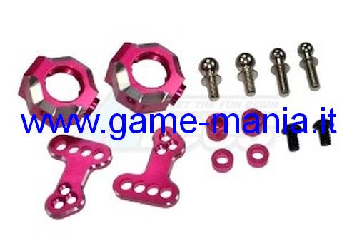 Fuselli anteriori in alluminio fucsia per Sakura D4 by 3Racing