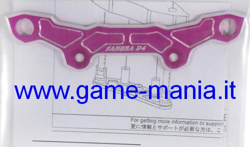 Fermabumper anteriore in ALLUMINIO fucsia per Sakura D4 by 3Racing