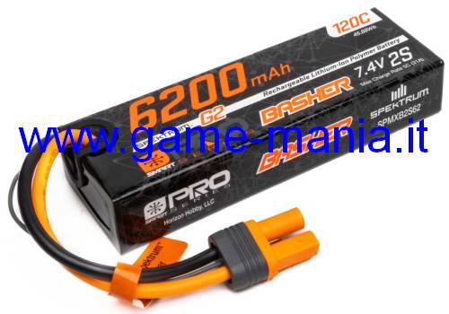 Batteria LiPo 6200Mah 2S 120C GRAFENE conn. IC5 by Spektrum