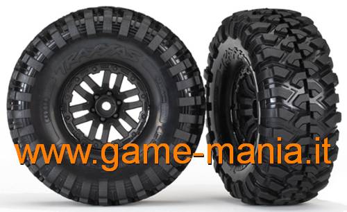 Pair of 1.9" Canyon tires ON BLACK RIMS by Traxxas