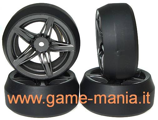 Set gomme DRIFT su cerchi GRIGI a 5 razze offset +3mm by Yeah R.